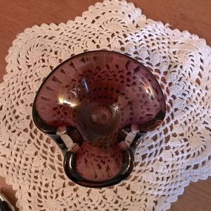 Art Glass Purple trinket bowl Ashtray Murano-like